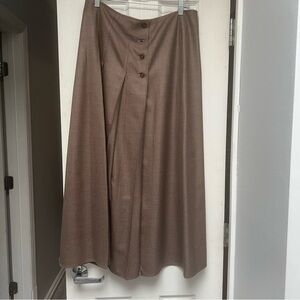 NWT Brown Houndstooth Wool Blend A-Line Skirt unlined Maxi size 10